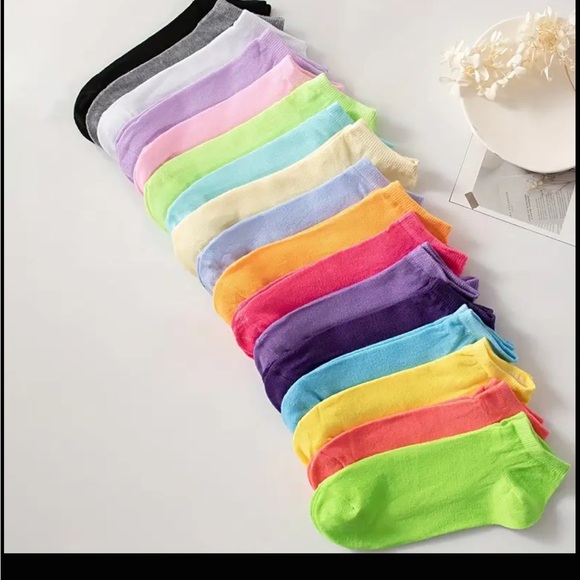 10 pairs Colorful Ankle Socks - Picture 3 of 9